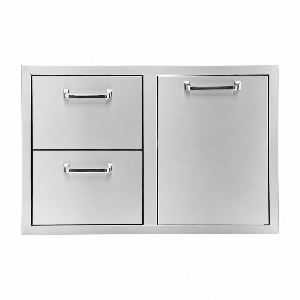 PCM-32-INCH DOUBLE DRAWER & TRASH/PROPANE ROLLOUT ON RIGHT COMBO