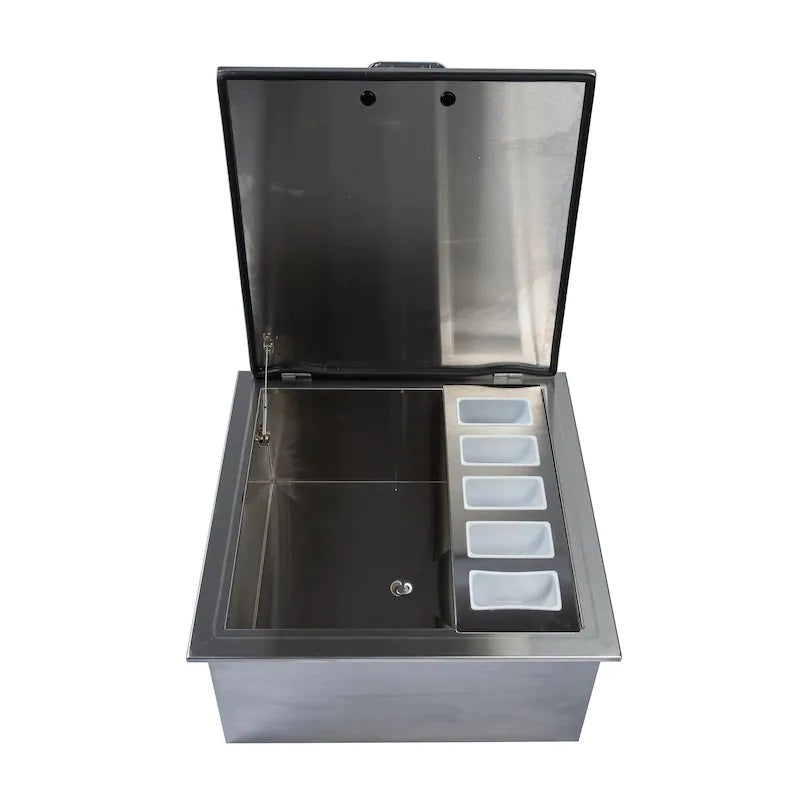 PCM 18-INCH DROP-IN ICE BIN WITH CONDIMENT TRAY