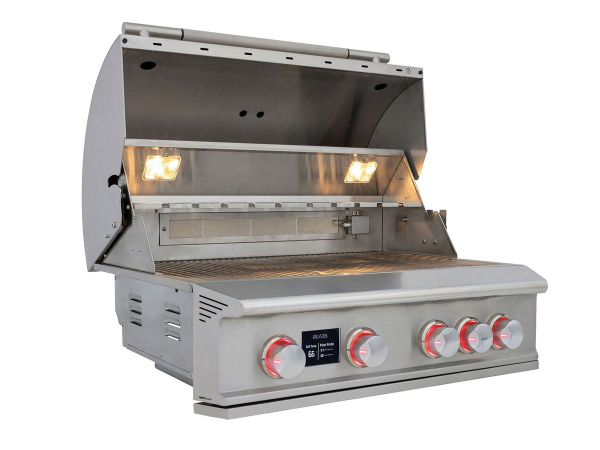 Blaze LTE PRO 4-Piece 32" Outdoor Kitchen Package – LTE PRO 32" grill, angled open