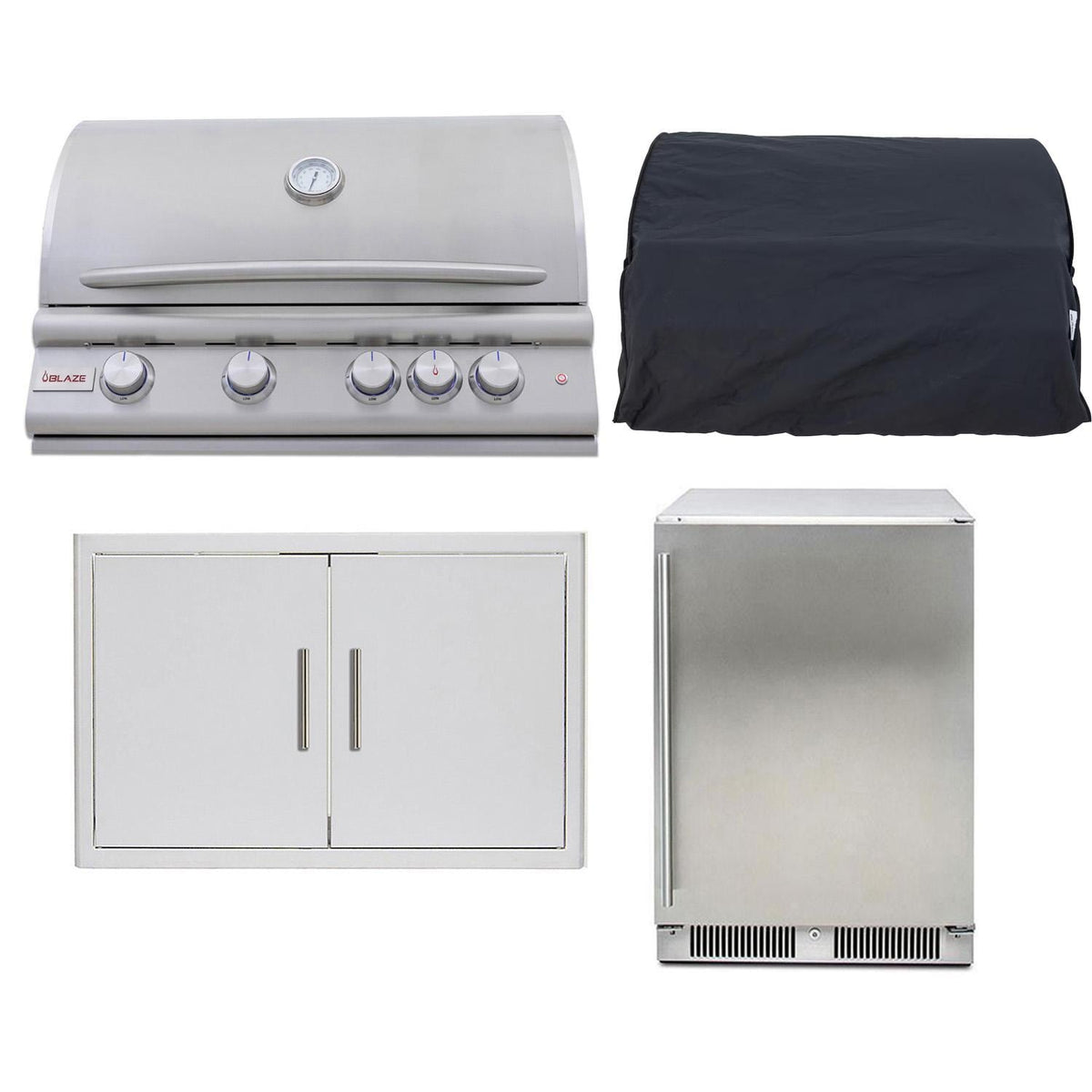 Blaze LTE+ 4-Piece 32" Outdoor Kitchen Package with Refrigerator