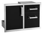 Fire Magic Echelon Flush Black 30-Inch Access Door & Double Drawer Combo with Soft Close