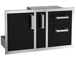 Fire Magic Echelon Flush Black 36-Inch Access Door with Platter Storage & Double Drawer with Soft Close