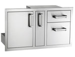 Fire Magic Premium Flush 36-Inch Access Door with Platter Storage & Double Drawer with Soft Close