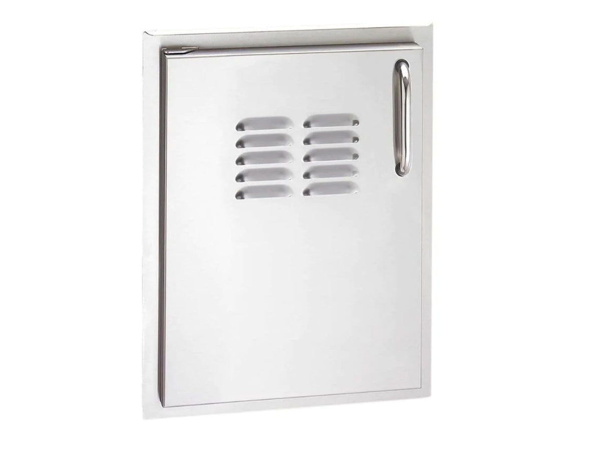 Fire Magic Select 14-Inch Vertical Single Access Door with Louvers - Left Hinge (Swings Left)