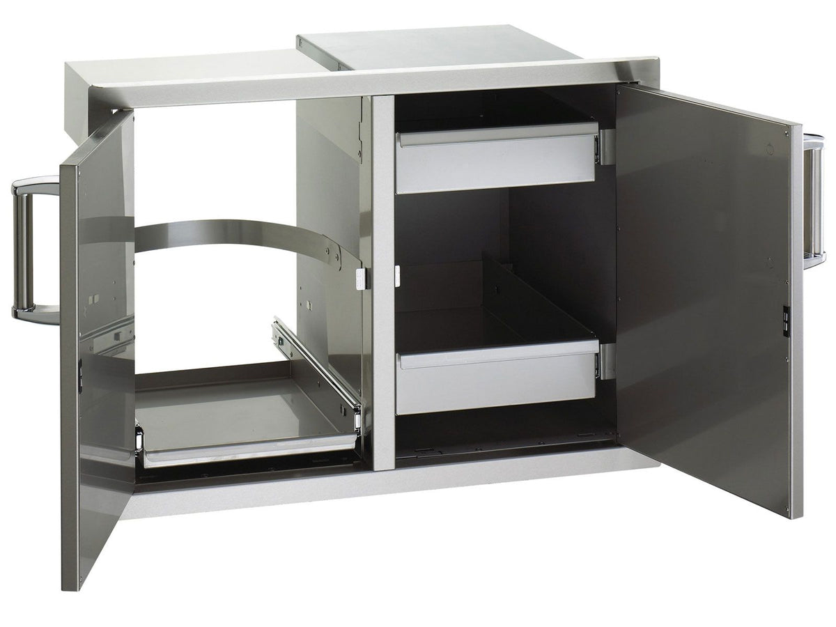 Fire Magic Premium Flush 30-Inch Double Access Doors with Drawers & Propane Tank Storage with Soft Close
