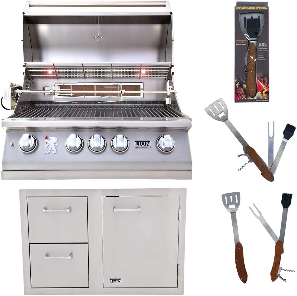 Lion L75000 32" natural gas grill package