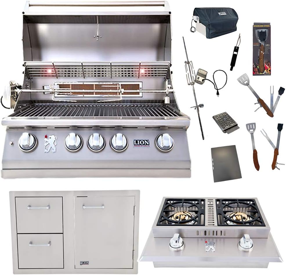 Lion L75000 32" natural gas grill package