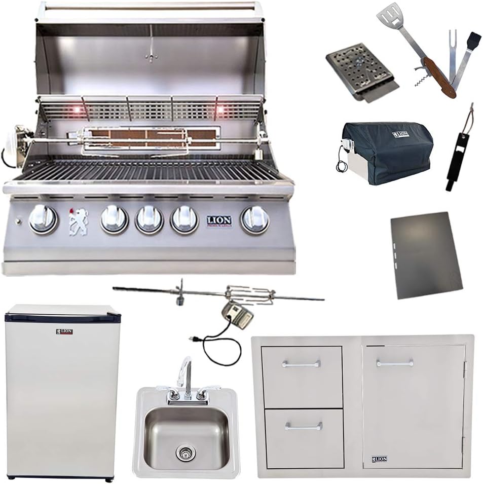 Lion L75000 32" natural gas grill package