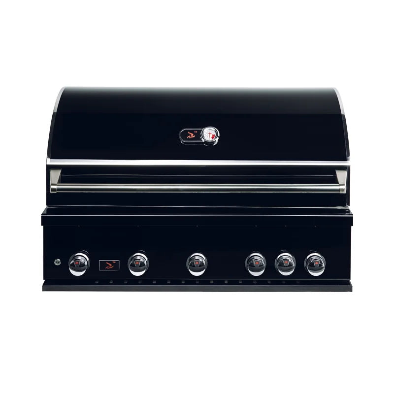Whistler 42-Inch Black-5-Burner Built-In Gas Grill With Rear Infrared Burner, Grill Lights, Rotisserie Kit & Cover