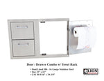 Lion door and drawer combo with towel rack
