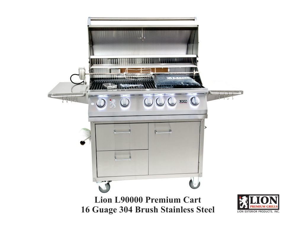 Lion Premium Grills Freestanding L90000 40-Inch 5-Burner Gas Grill