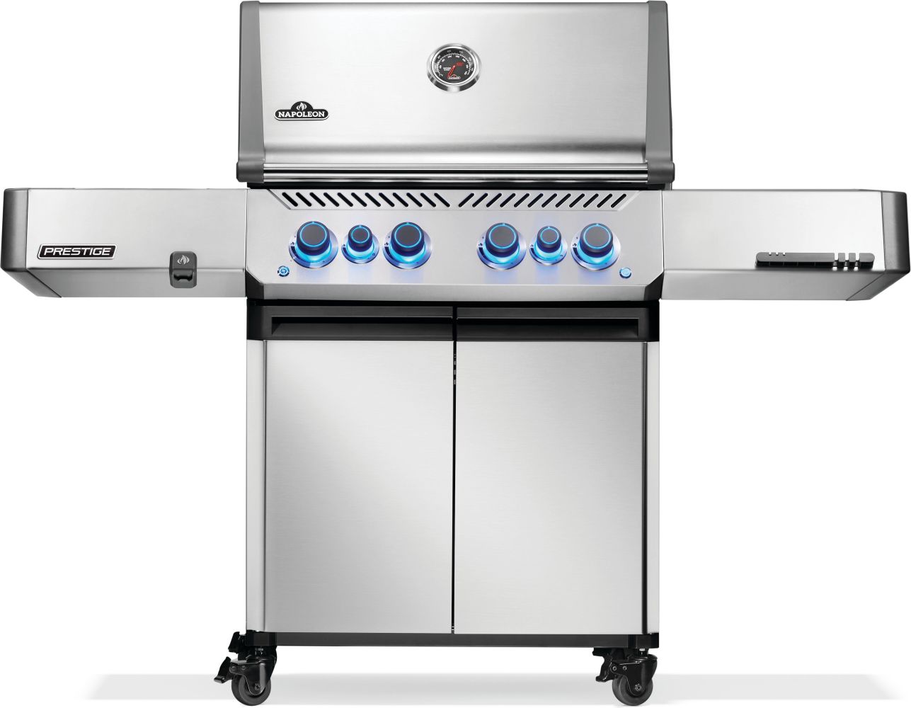 Napoleon Prestige 500 4-Burner Gas Grill with Infrared Rear Burner, Infrared Side Burner & Rotisserie Kit