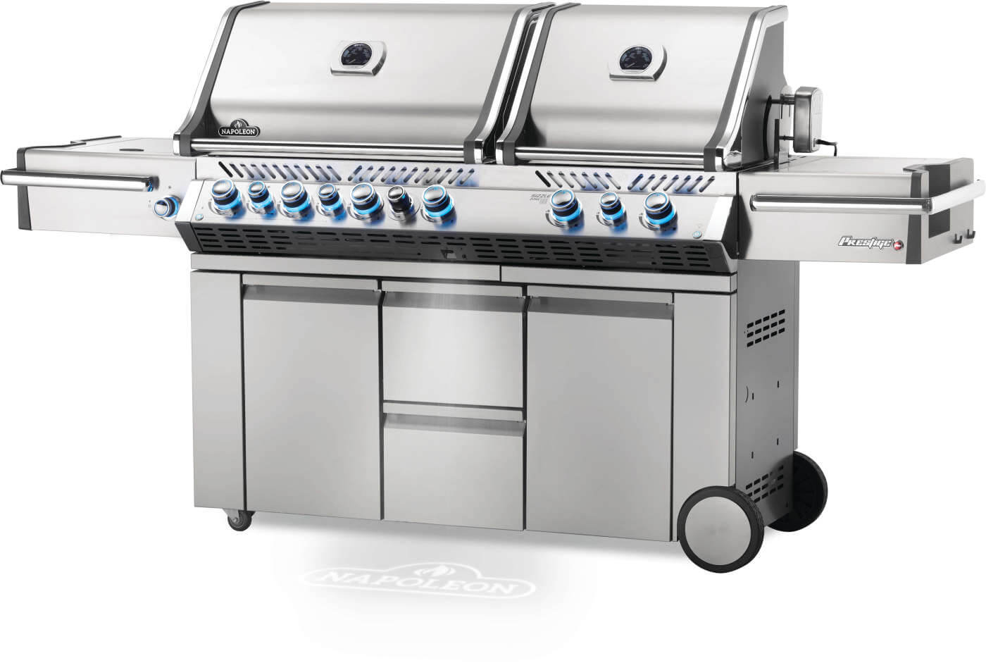 Napoleon Prestige PRO 825 Gas Grill with Infrared Rear Burner, Double Infrared Sear Burner & Side Burner & Rotisserie Kit