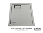 Lion vertical door with towel rack