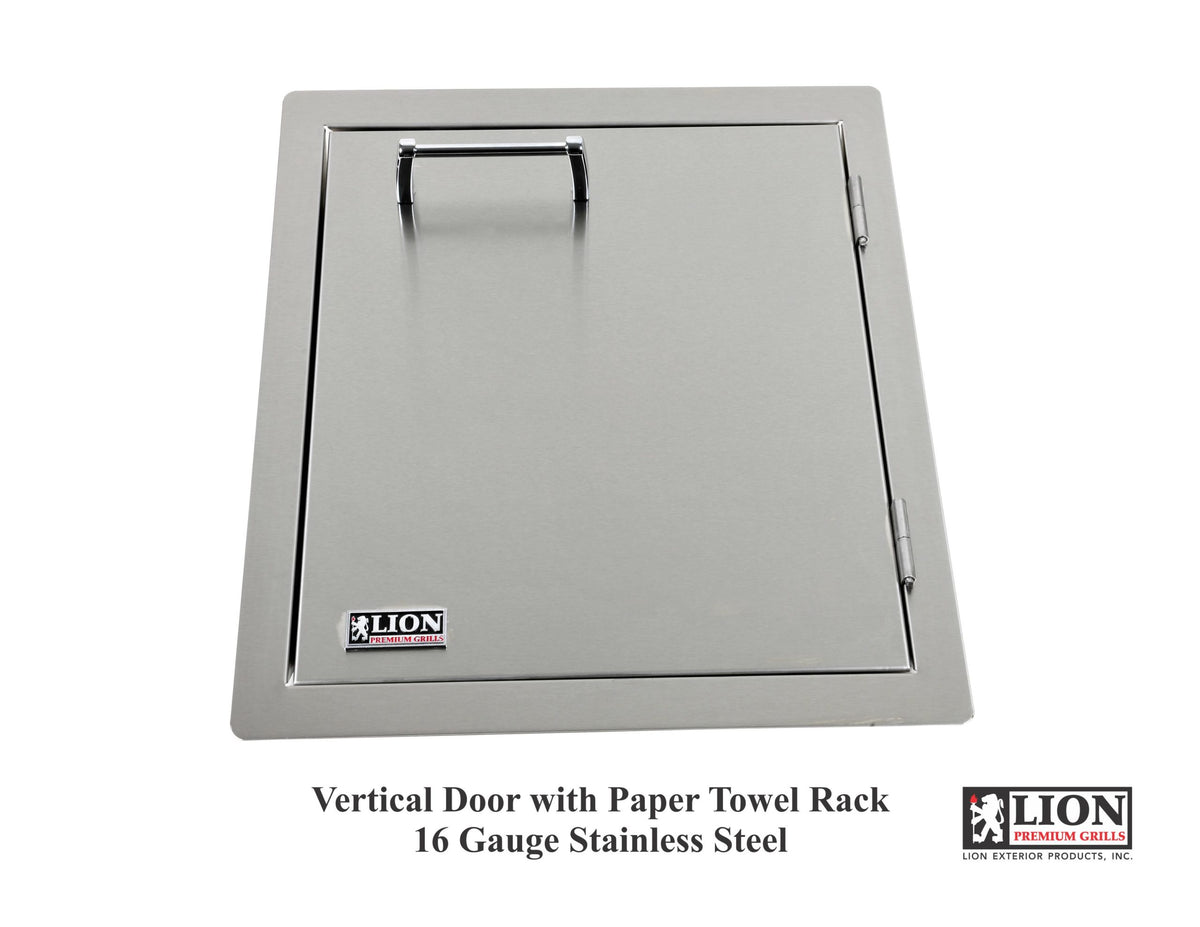 Lion vertical door with towel rack
