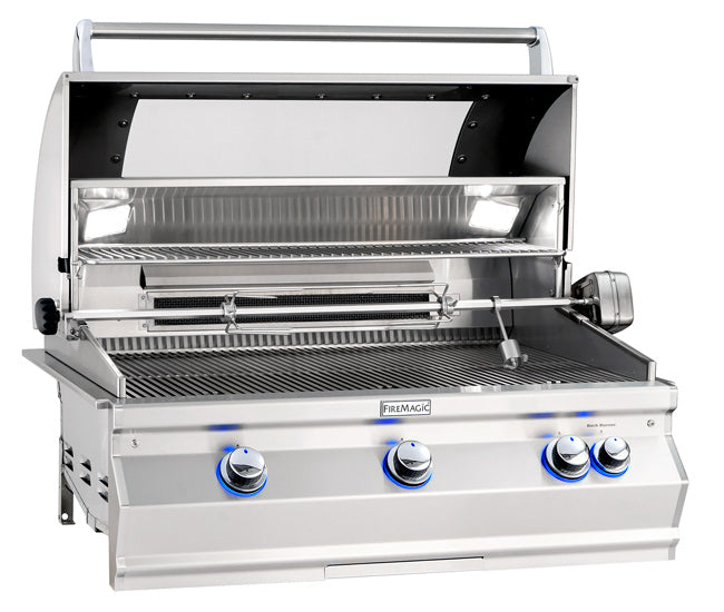Fire Magic 36-inch Aurora A790s Portable Grill - Magic View Window, hood open