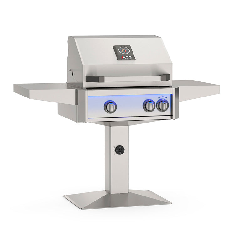 AOG 24-Inch Patio Post L-Series Gas Grill With Rotisserie (Accessible Height)