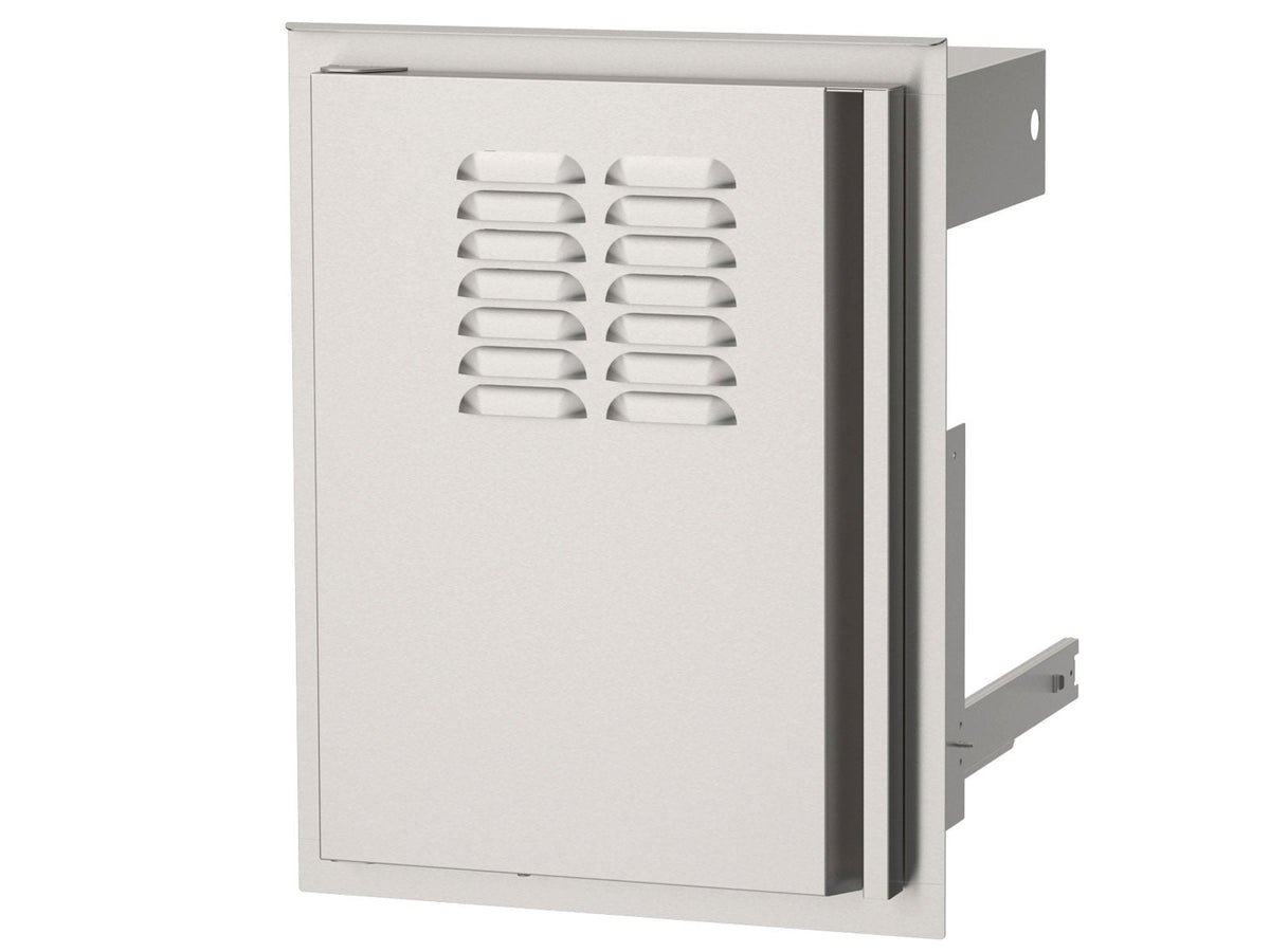 AOG 2026 14-Inch Vertical Single Access Door with Tank Tray and Louvers - Left Hinge (Swings Left)