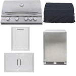 Blaze LTE+ 5-Piece 32" Outdoor Kitchen Package with Refrigerator & Double Trash/Recycling Bin