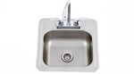 Lion 15 x 15 stainless steel bar sink with faucet
