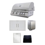 Blaze LTE+ 5-Piece Outdoor Kitchen Package with Refrigerator, Double Trash/Recycling Bin & Marine Grade 32" Grill – includes Blaze Premium LTE+ Marine Grade 32" built-in gas grill, Blaze 32" double access door, Blaze outdoor refrigerator, Blaze double trash/recycling drawer and grill cover
