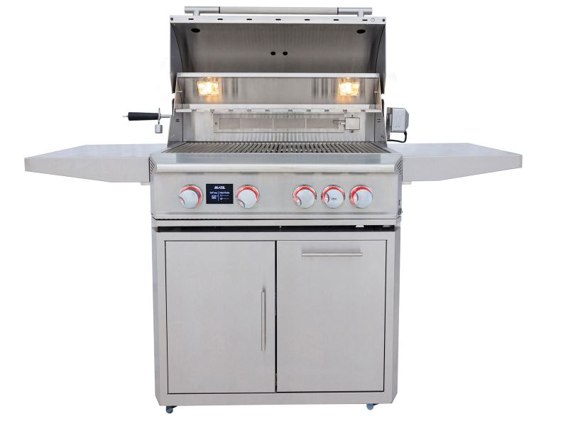 Blaze LTE PRO 32-Inch 4-Burner Gas Grill With Rear Infrared Burner & Rotisserie with Cart