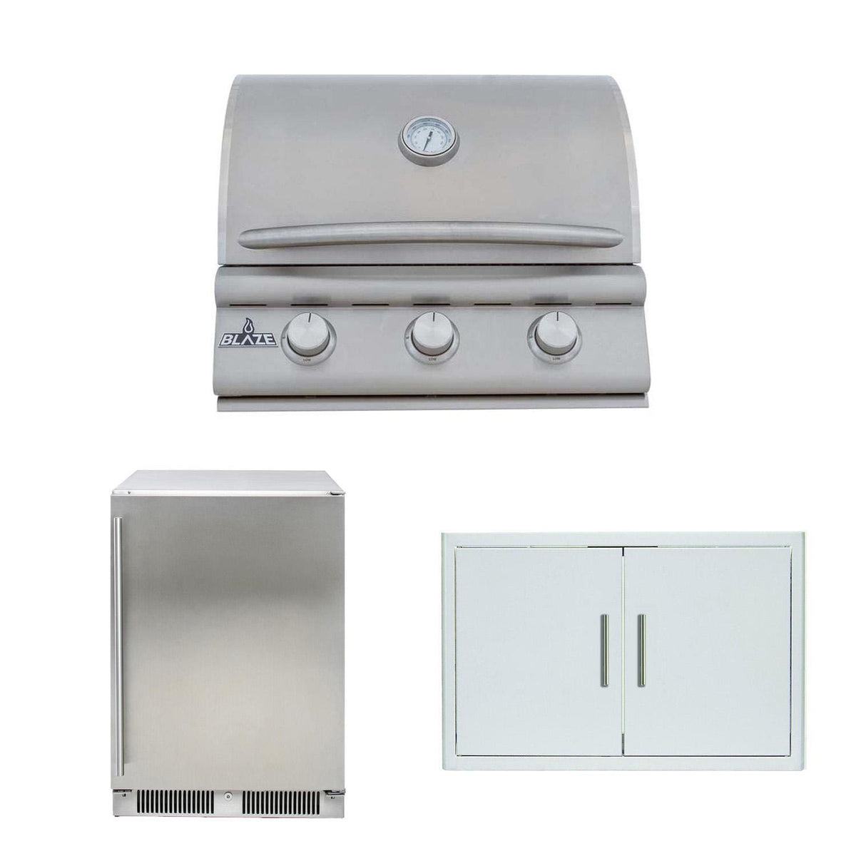 Blaze BCM 3-Piece 25" Outdoor Kitchen Package with Refrigerator