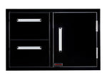 Whistler 33-Inch Black Stainless Steel Door & Double Drawer Combo with Paper Towel Holder