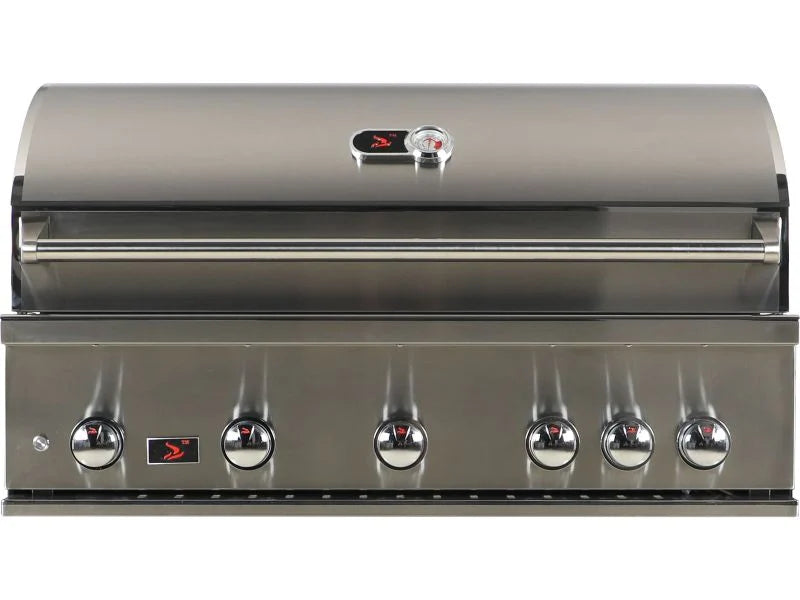 Whistler 42-Inch 5-Burner Built-In Gas Grill With Rear Infrared Burner, Grill Lights, Rotisserie Kit & Cover