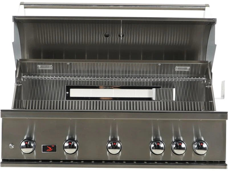 Whistler 42-Inch 5-Burner Built-In Gas Grill With Rear Infrared Burner, Grill Lights, Rotisserie Kit & Cover