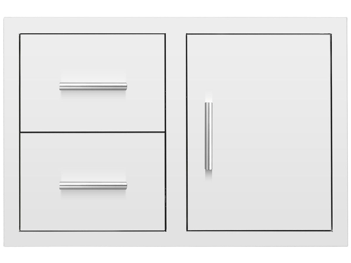 Summerset 33-Inch Stainless Steel Flush Mount 2-Drawer & Access Door Combo with Hidden Hinge