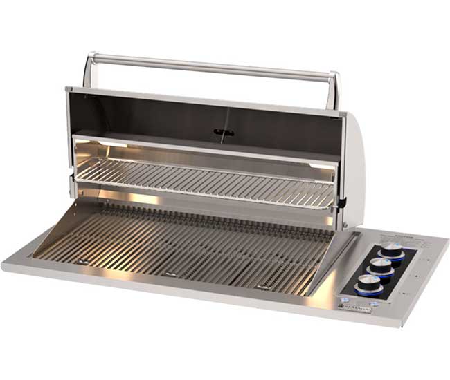 Fire Magic 30-inch Echelon E540d Drop-In Grill - hood open