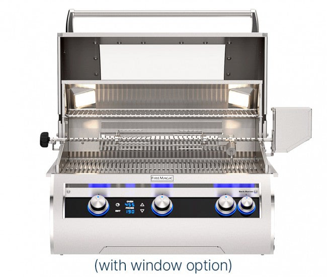 Fire Magic 30-inch Echelon Diamond E660i Built-In Grill - Magic View Window, hood open