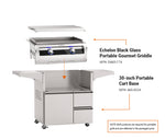 Fire Magic 30-inch Echelon Black Glass Portable Griddle - dimensions diagram