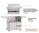 Fire Magic 30-inch Echelon Diamond E660s Portable Grill - grill head