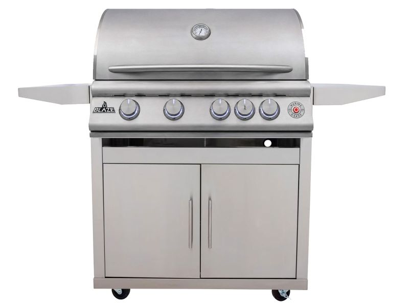 Blaze Premium LTE+ Marine Grade 32-Inch 4-Burner Gas Grill With Rear Infrared Burner & Lift-Assist Hood