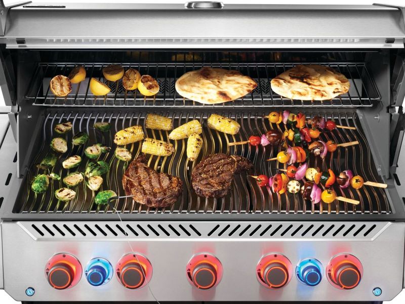 Napoleon Prestige 665 Connected 5-Burner Gas Grill with Infrared Rear Burner, Infrared Side Burner, Rotisserie Kit, WiFi & Bluetooth