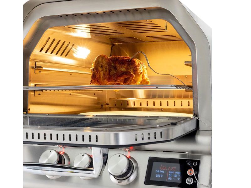 Blaze 26-Inch Freestanding Gas Outdoor Pizza Oven with Rotisserie & Cart