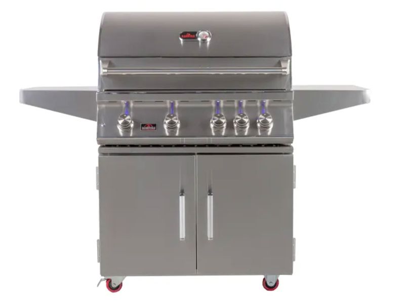 Whistler 34-Inch 4-Burner Gas Grill With Rear Infrared Burner, Grill Lights, Rotisserie Kit & Cover