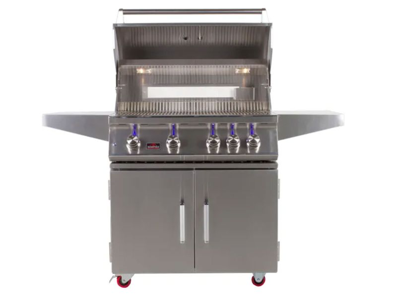 Whistler 34-Inch 4-Burner Gas Grill With Rear Infrared Burner, Grill Lights, Rotisserie Kit & Cover